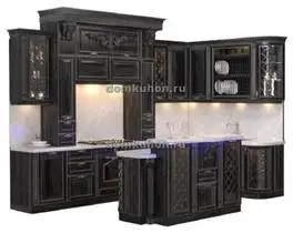 угловая кухня с островом Лорето