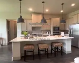 угловая кухня с островом Мадрид